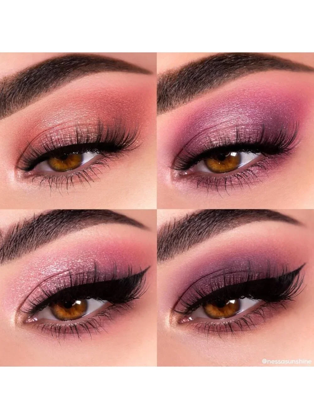 High-Pigment Brown, Gold & Pink Eyeshadow Palette - Matte & Metallic Finishes